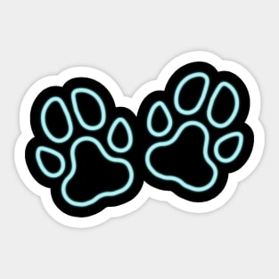 80's Gift 80s Retro Neon Sign Pet Paw Sticker